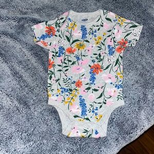 Old navy onesie. 18-24 months. Great w/multi color flower print